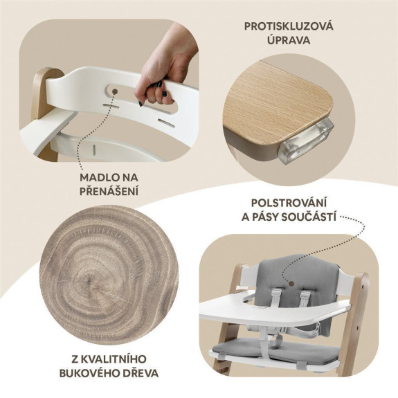 Drevená jedálenská stolička Clipp & Clapp Zopa White - 2. AKOSŤ - VYBALENÉ