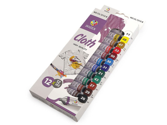 Farby na textil súprava 12 farieb x 12 ml