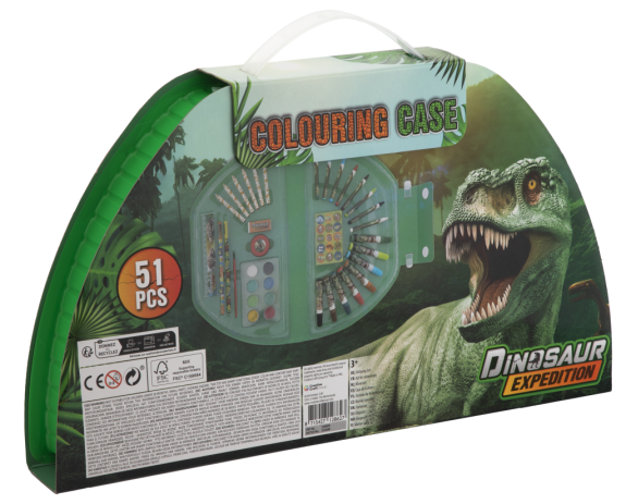 Maľovací kufrík polkruhový Dino Craft Creative