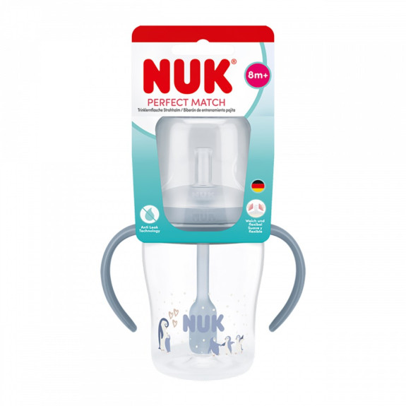 Dojčenská fľaša na učenie so slamkou 150 ml NUK Perfect Match