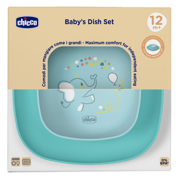 Set jedálenský - miska a tanier 12 m+ Chicco