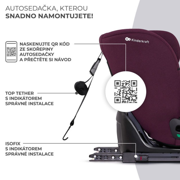 Autosedačka Oneto3 i-Size 76 - 150 cm + Isofix Kinderkraft