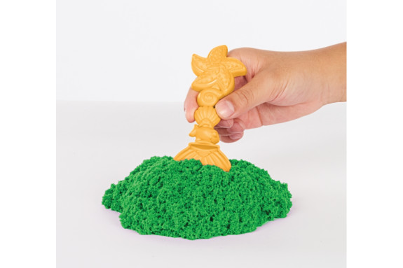 Škatuľa tekutého piesku s podložkou zelená Kinetic Sand