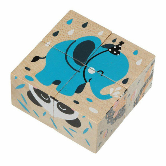 Veselé zvieratká - 4 skladacie obrázkové kocky Cubika