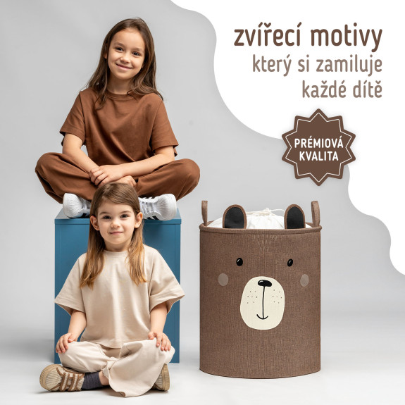 Kôš na hračky XL so šnúrkou, skladací bavlnený / 63 l Sipo