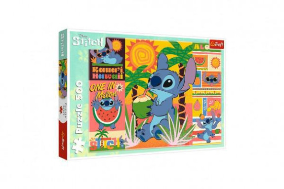 Puzzle Prázdniny so Stitchom 500 dielikov 48x34 cm