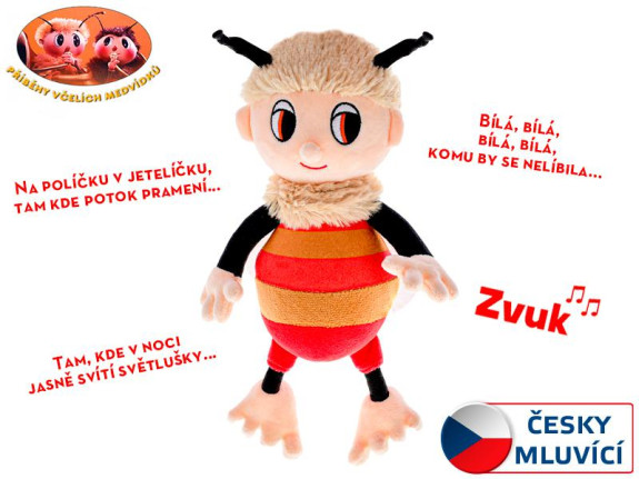 Včelí medvedík 29 cm plyšový s pesničkami na batérie