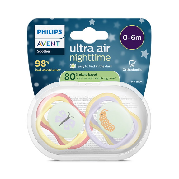 Cumlík Ultra air nočná 0-6 m dievča, 2 ks Philips Avent
