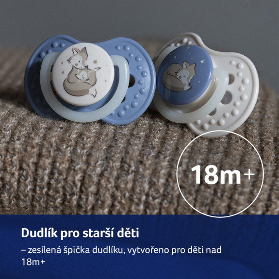 Cumlík svietiaci silikónový dynamický Night & Day 0 - 6 m, 2 ks Lovi