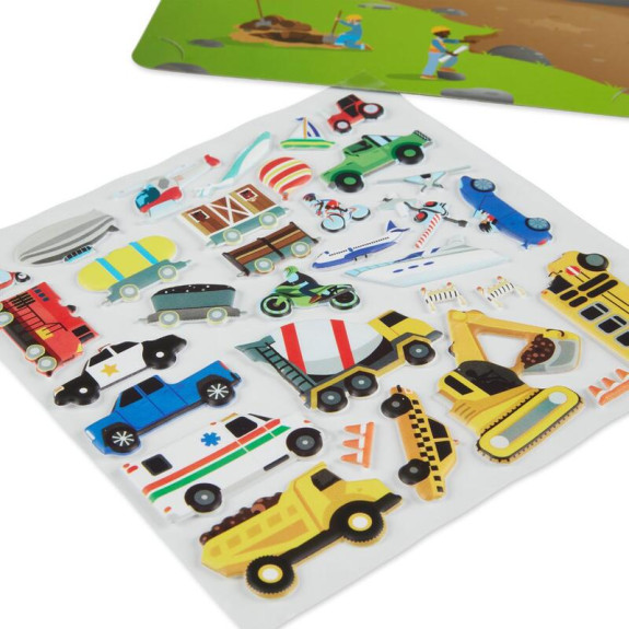 Adhézny zošit so samolepkami Dopravné prostriedky Melissa & Doug