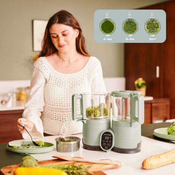 Multifunkčný prístroj Nutribaby Glass Celadon Green Babymoov