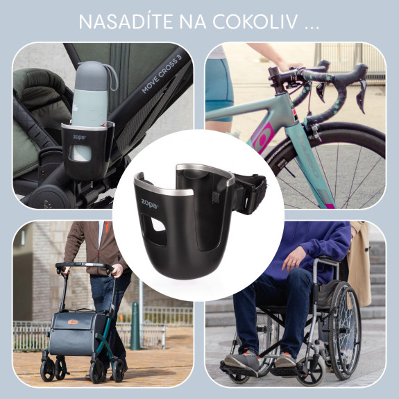 Držiak na pitie na kočík Ultra, Black