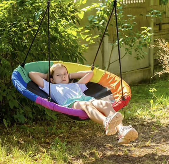 Hojdací kruh čapí hniezdo 110 cm multicolor