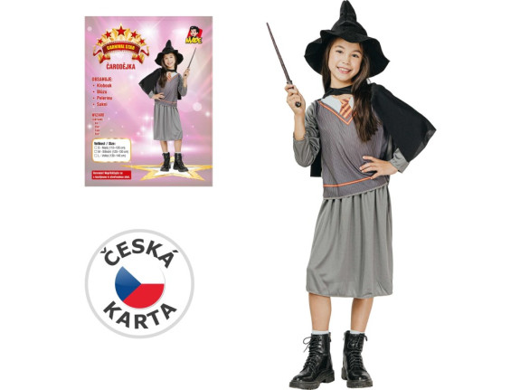 Šaty na karneval čarodejnice 120-130 cm