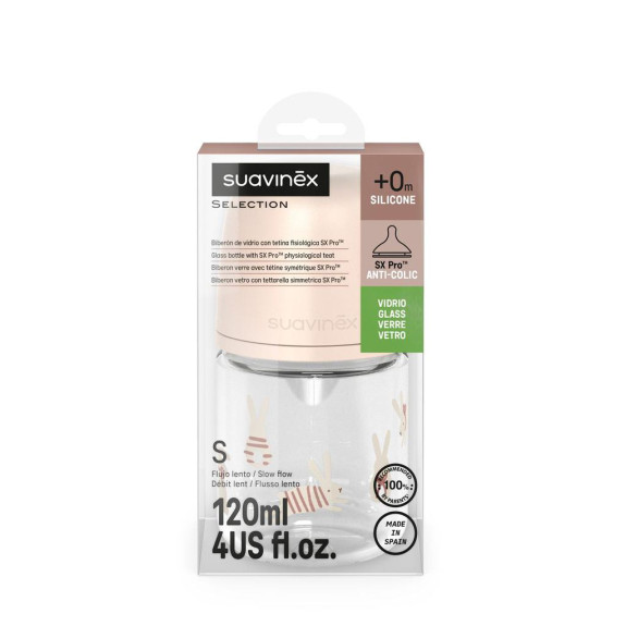 Fľaša sklo 120 ml fyziologická SX PRO +0 SF Wonderland New Suavinex