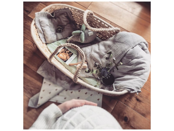 Mojžišov košík pre bábätko Corn Natural + matrac Basic Ahojbaby
