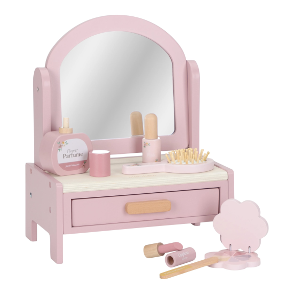 Toaletný stolček drevený Pink Little Dutch