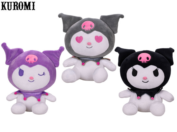 Kuromi plyšová 22 cm spandex sediaci My Melody & Kuromi