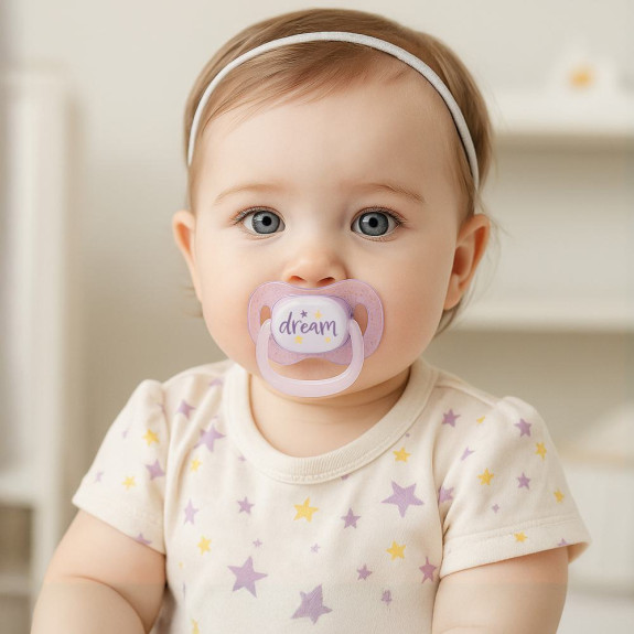 Cumlík svietiaci silikónový symetrický Nightglow Canpol babies 6 - 18 m 2 ks