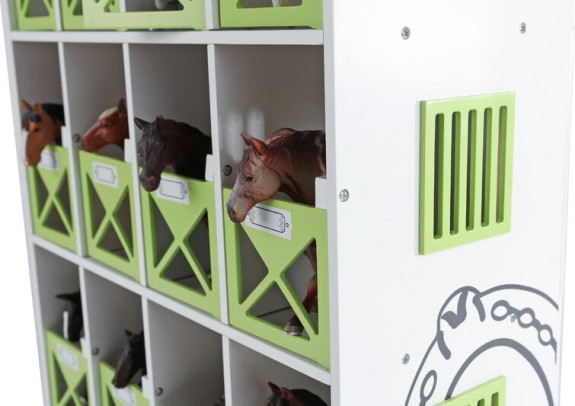 Stajňa pre kone drevená s kójami 12 ks Kids Globe Farming