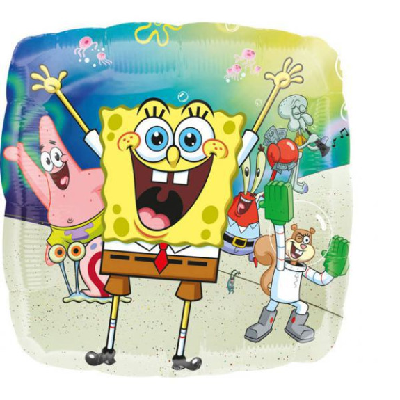 Štvorec - SpongeBob 43 cm - fóliový balónik