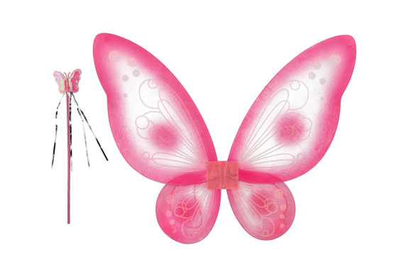 Krídla motýlia s prútikom nylon na karneval