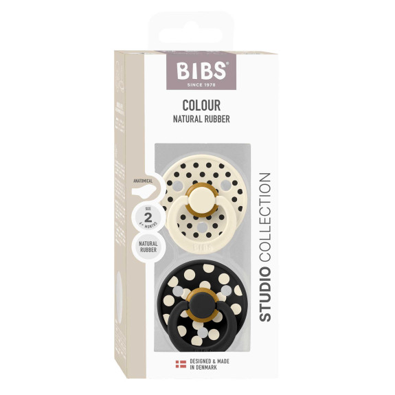 Anatomický cumlík z prírodného kaučuku Colour Polka 2 ks 6 - 18 mesiacov Bibs