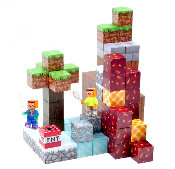 Magnetická stavebnica Minecraft Diamond Lava TNT 87 ks