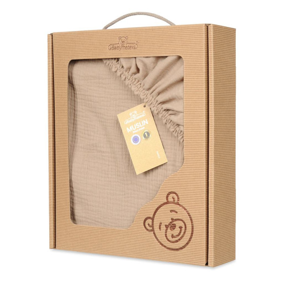 Mušelínové prestieradlo s gumou 60 x 120 cm BabyMatex