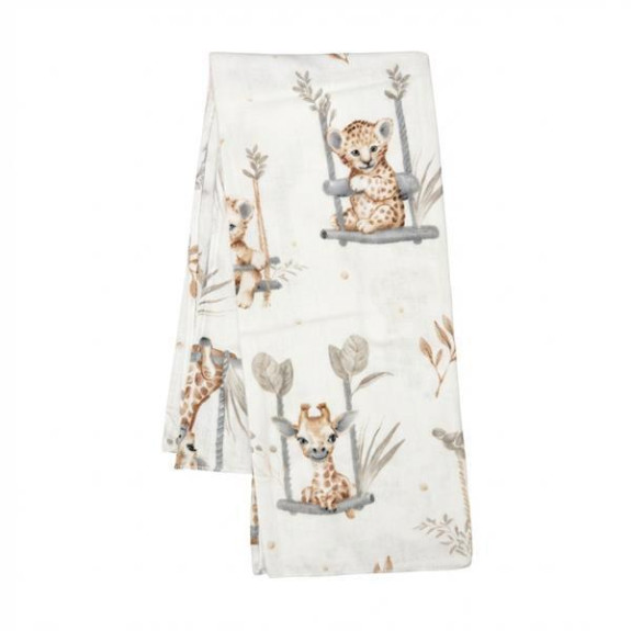 Flanelová plienka s potlačou ZOO beige New Baby
