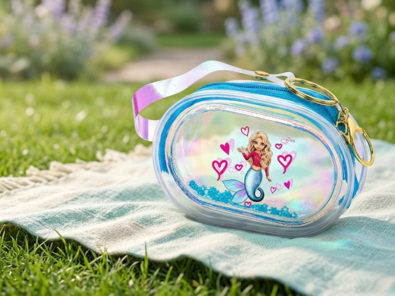Peňaženka holografická 11 cm Mermaid Stars