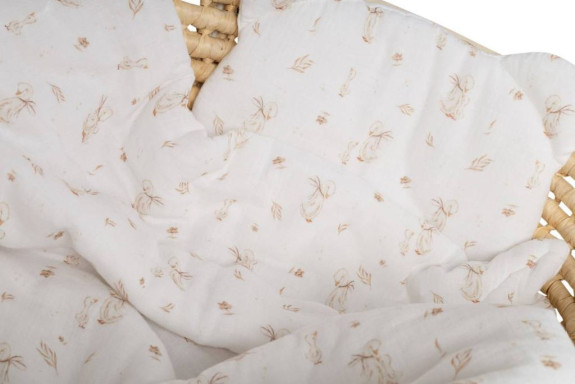 Mušelínová sada biela Goose Teddy 30 x 35 cm, 70 x 100 cm 2D Husičky Baby Nellys