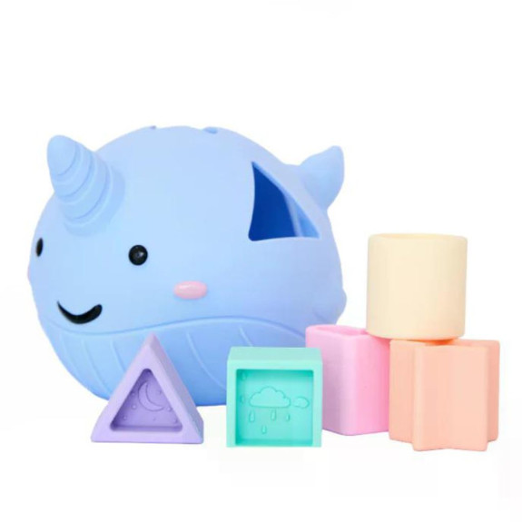 Silikónové triedenie tvarov Narval pastelové Jellystone Designs