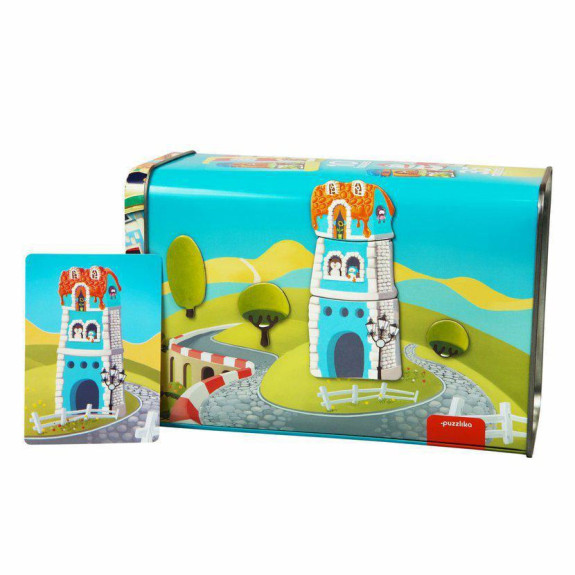 Magnetické domčeky - magnetická hra 35 dielikov a 10 predlôh Puzzlika