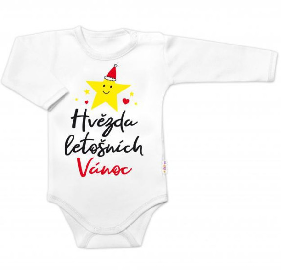 Body dlhý rukáv Hviezda tohtoročných Vianoc biele Baby Nellys
