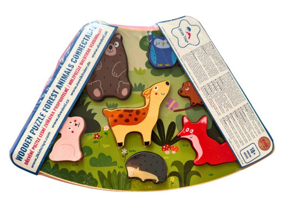 Drevené puzzle Lesné zvieratká prepojiteľné 2Kids Toys
