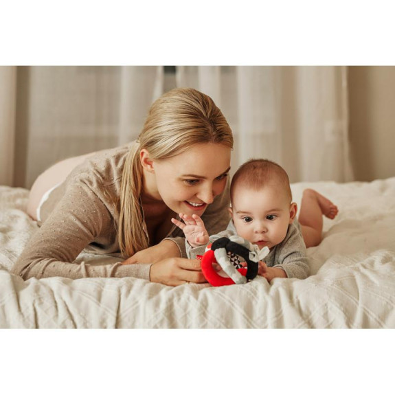 Kontrastná loptička s hrkálkou Sensory Canpol babies