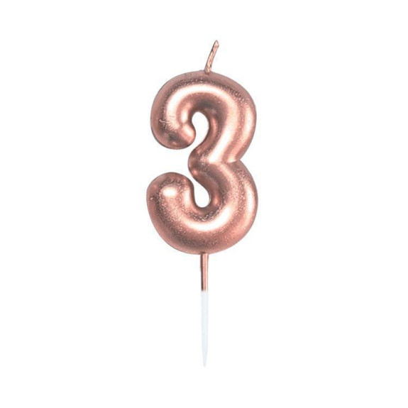 Sviečka tortová rose gold 5 cm