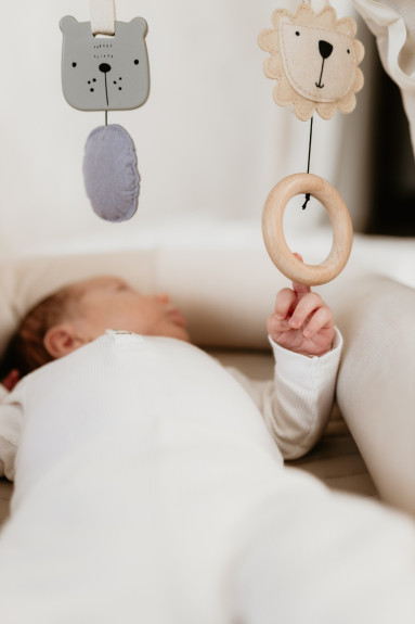 Nastaviteľná hrazdička s hračkami a bielym šumom 2 v 1 Sleepee