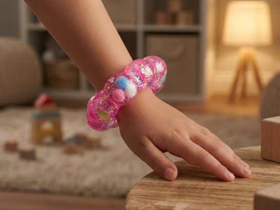 Náramok strečový 8,5 cm s flitrami a doplnkami Glamour