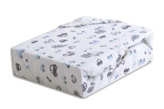 Mušelínové prestieradlo Dizajn s gumou 60 x 120 cm BabyMatex