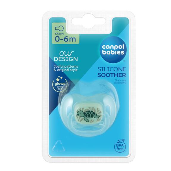 Cumlík svietiaci silikónový čerešnička Love & Sea Canpol babies