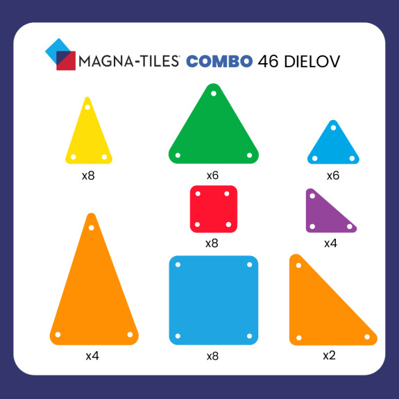 Magnetická stavebnica Combo 46 dielov