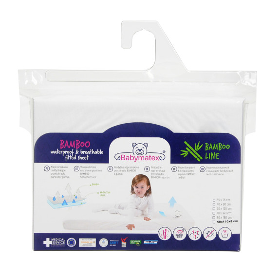 Nepremokavé bambusové prestieradlo 120×60 cm Babymatex