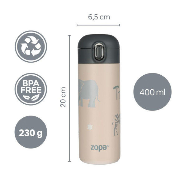 Termoska na tekutiny so slamkou 400 ml Zopa