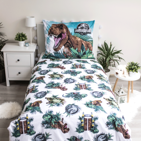 Obliečky Jurský svet "Roar" svietiaci 140 x 200, 70 x 90 cm Jerry Fabrics