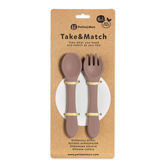Príbor silikónový Take & Match 6 m+ Petite & Mars