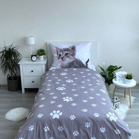 Obliečky do postieľky bavlna Kitten "Grey" 140 x 200 cm + 70 x 90 cm Jerry Fabrics