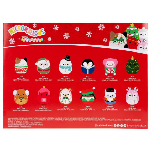 Micromallows Adventný kalendár - 12 ks Squishmallows