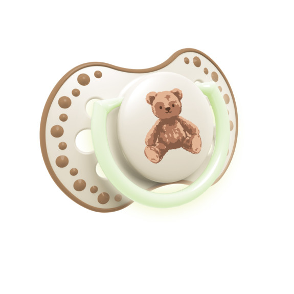 Cumlík svietiaci silikónový dynamický 2 ks Teddy Love 0 - 6 m Lovi